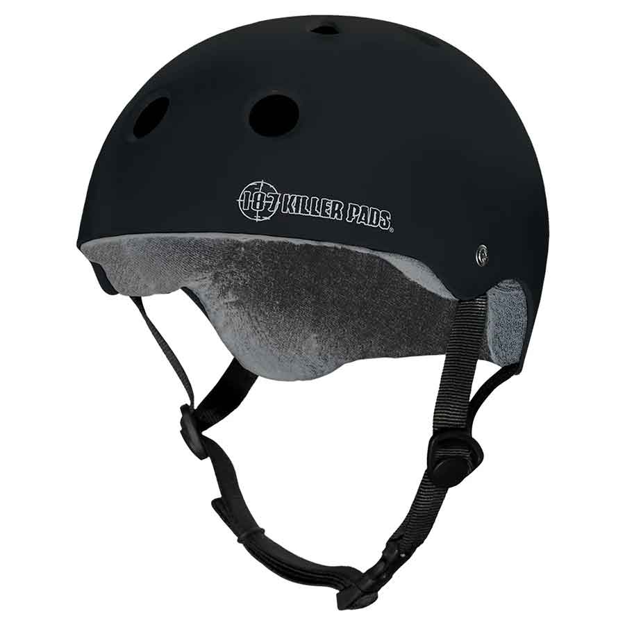 187 Pro Skate Sweatsaver Helmet - Matte Black | SoCal Skateshop