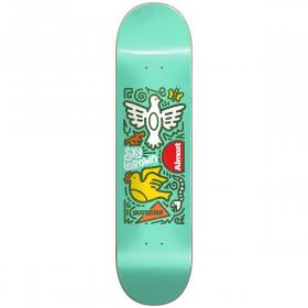 7.75x31.2 Almost Sky Brown Skateistan Doodle R7 Deck - Mint