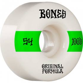 54mm 100a Bones 100s V4 Wide OG #14 Wheels - White