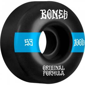 53mm 100a Bones 100s V4 Wide OG #14 Wheels - Black