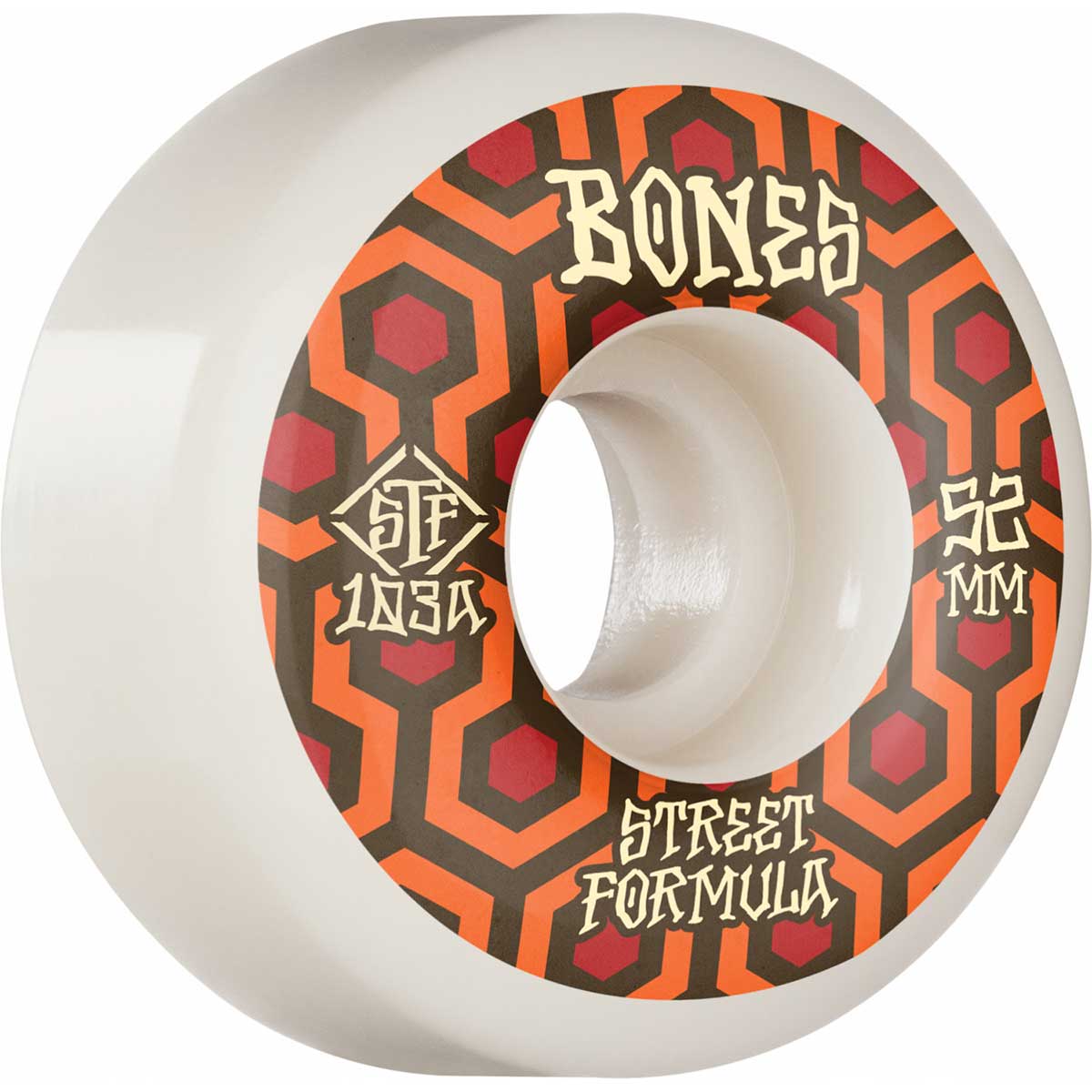 Bones Skateboard Wheels 52mm Retros V3 Slims STF 103A White Outdoor
