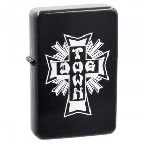 Dogtown Cross Logo Flip Top Metal Lighter - Black/White