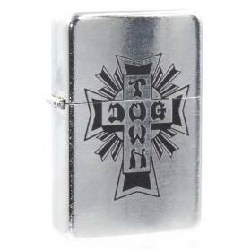 Dogtown Cross Logo Flip Top Metal Lighter - Silver/Black
