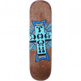9.25x32.313 Dogtown Street Cross Logo Deck - Brown Stain/Blue Cross