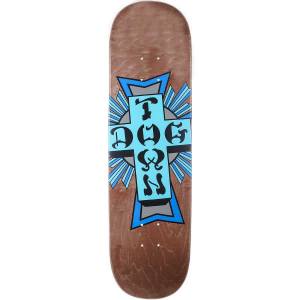 9.25x32.313 Dogtown Street Cross Logo Deck - Brown Stain/Blue Cross