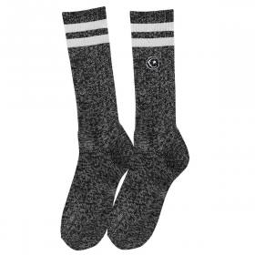 Foundation F Tall Socks - Heather Grey/White Stripe