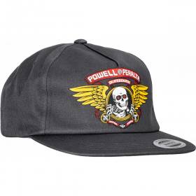Powell Peralta Winged Ripper Snapback Hat- Charcoal
