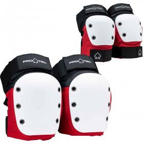 Pro-Tec Street 2-Pack Elbow and Knee Pads - Red/White/Black