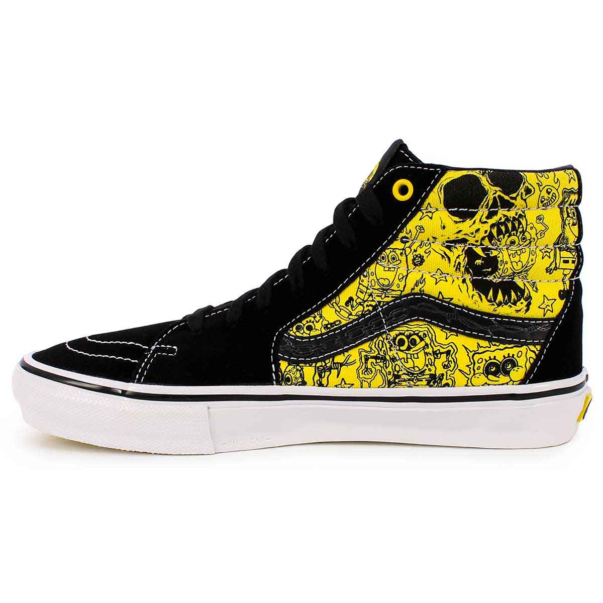 Vans X Spongebob Squarepants SK8-HI Shoes - Black/Yellow | SoCal Skateshop