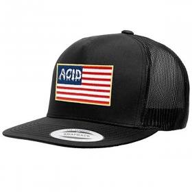 Acid Chemical Co Flag Mesh Trucker Hat - Black