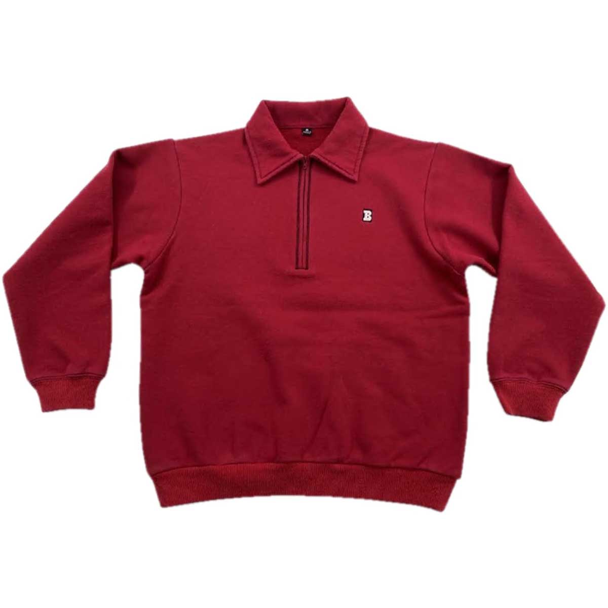 red quarter zip pullover