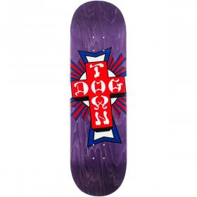 9.5x32.313 Dogtown Street Cross Logo Deck - Purple Stain/USA Cross
