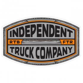 Independent Trucks ITC Curb Clear Mylar Sticker - 5" x 3.25" Grey/Orange