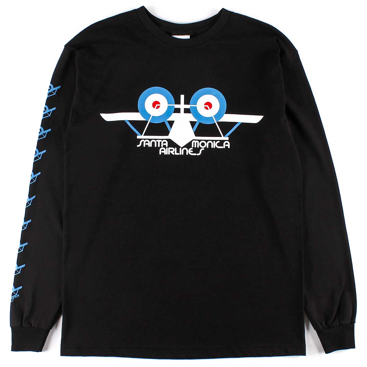 Santa Monica Airlines Classic Airplane Long Sleeve T-Shirt - Black