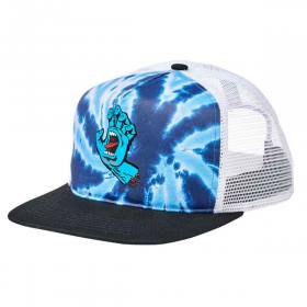 Santa Cruz Screaming Hand High Profile Mesh Trucker Hat - Spider Navy/White