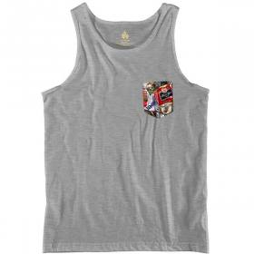 Black Label Bear Can Beach Tank Top - Athletic Heather