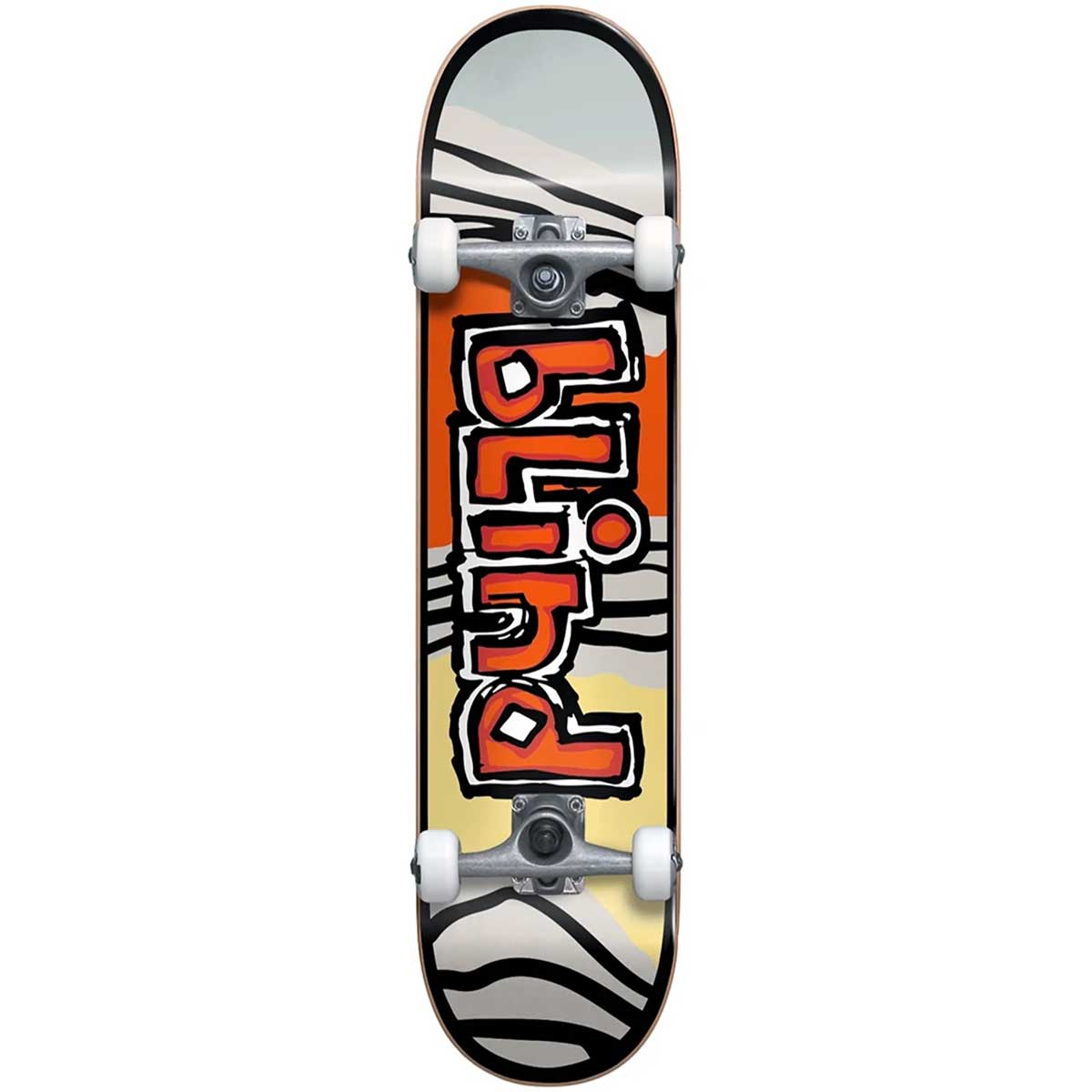Blind OG Tiger Stripe Youth First Push Complete Skateboard - Red/Orange 7x29