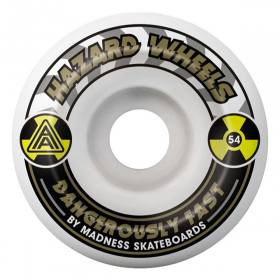 54mm 101a Madness Hazard Alarm Conical Wheels - White/Gold