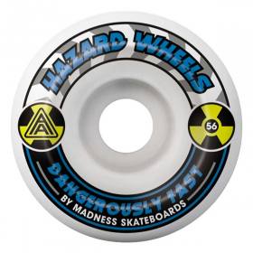 56mm 101a Madness Hazard Alarm Conical Wheels - White/Blue