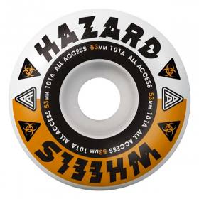 53mm 101a Madness Hazard Melt Down Radial Wheels - White/Orange