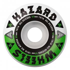 55mm 101a Madness Hazard Melt Down Radial Wheels - White/Green