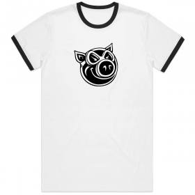 Pig Wheels Ringer T-Shirt - Black