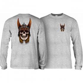 Powell Peralta Andy Anderson Skull Long Sleeve T-Shirt - Athletic Heather
