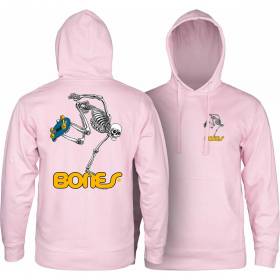 Powell Peralta Skateboarding Skeleton Mid-Weight Pullover Hoodie - Light Pink