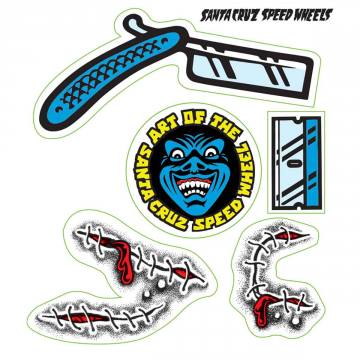 Santa Cruz Warp Broken Dot Sticker 5 in x 3.875 in Pk/25