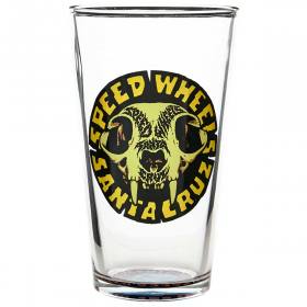 Santa Cruz Speed Wheels Skull Pint Glass