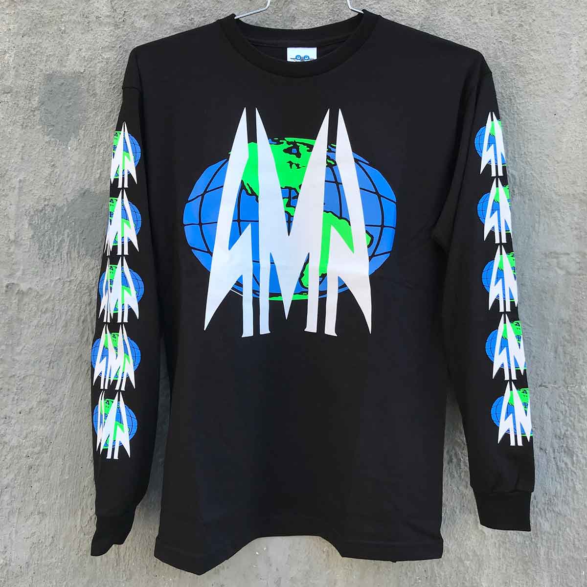 Santa Monica Airlines Flipped Size Long Sleeve T-Shirt - Black