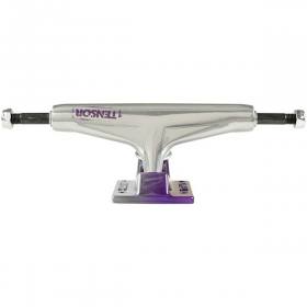 8.125" Tensor 5.5 Reg Aluminum Stencil Mirror Trucks - Raw/Purple Fade