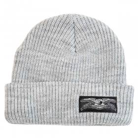 Antihero Stock Eagle Label Cuff Beanie - Heather Grey/Black