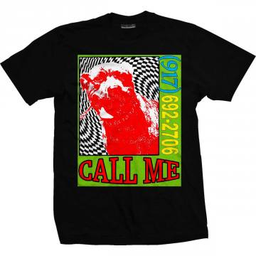 Call Me 917 Wavy Dog T-Shirt - Black