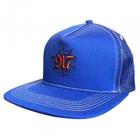Call Me 917 Web Mesh Trucker Hat - Blue