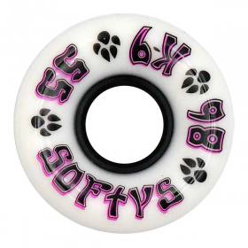 55mm 86a Dogtown K-9 Softys Wheels - White