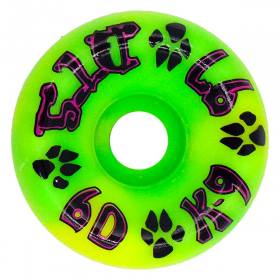 60mm 97a Dogtown K-9 80's Single Conical Wheels - Neon Yellow/Neon Green Swirl