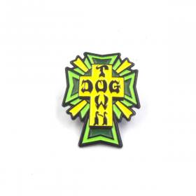 Dogtown Cross Logo Green Enamel Pin - 1.25" Tall