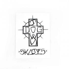Dogtown Ese Cross Sticker - 4" White/Black