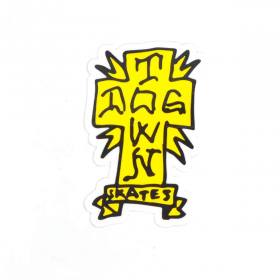 Dogtown Gonz Cross Sticker - 3" Yellow