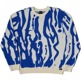 Quasi Klein Heavyweight Yarn Sweater - Royal/Crème