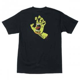 Santa Cruz Screaming Hand T-Shirt - Black/W Safety Yellow