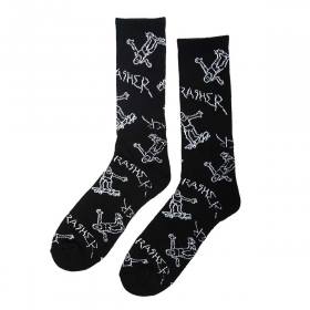 Thrasher Gonz Logo Crew Socks - Black/White