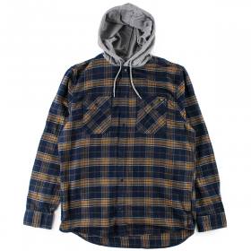 Vans Parkway II Hooded Flannel Shirt - Dress Blues/Dirt