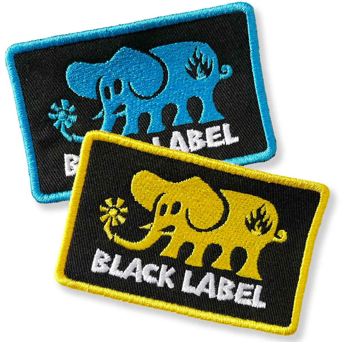 Black Label Flame Skateboard Sticker 3in yellow/black si 
