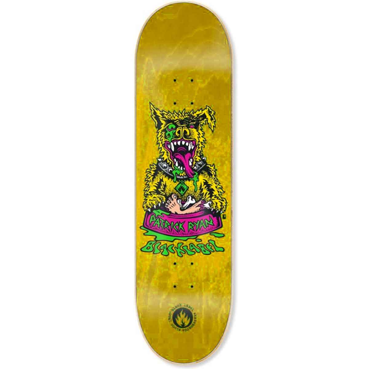 Correctie Verward zijn typist Black Label Patrick Ryan Sick Dog Skateboard Deck - Yellow Stain 8.25x32.12  | SoCal Skateshop