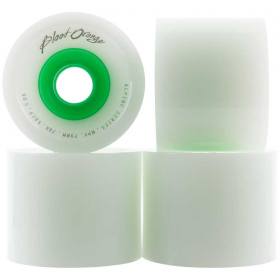 73mm 80a Blood Orange Alpine Race Formula Longboard Wheels - White/Green Core