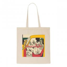 Chocolate Rude Boy Canvas Tote Bag - Natural