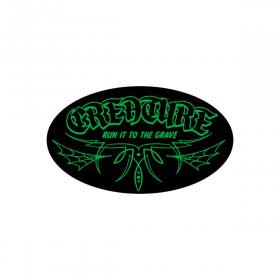 Creature To The Grave Vinyl Sticker - Green/Black 4" x 2.375"