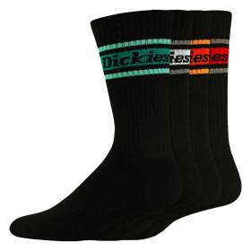 Dickies Skate Stripe Socks - 4-Pack Black/Spring Stripe